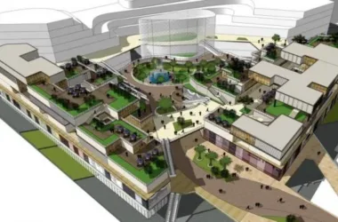 SketchUp Business Model: Modern Multi-Story Commercial Street Design-BIM WORLD