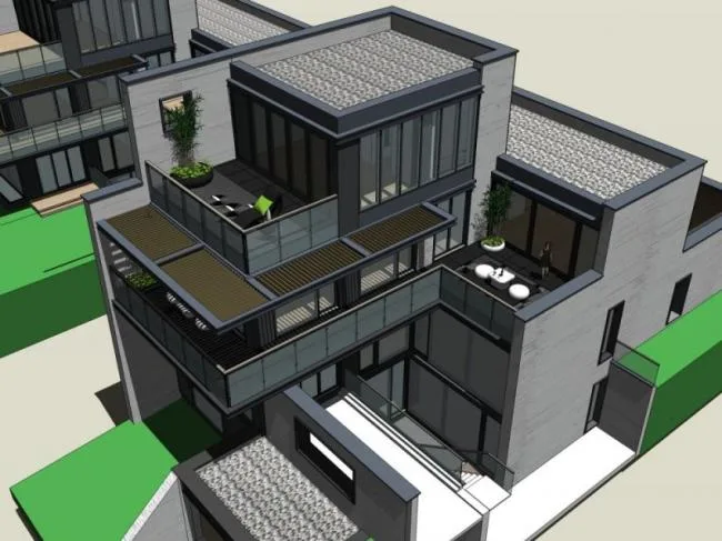 Sketchup Landscape Model | Villa Courtyard Landscape, New Chinese Style