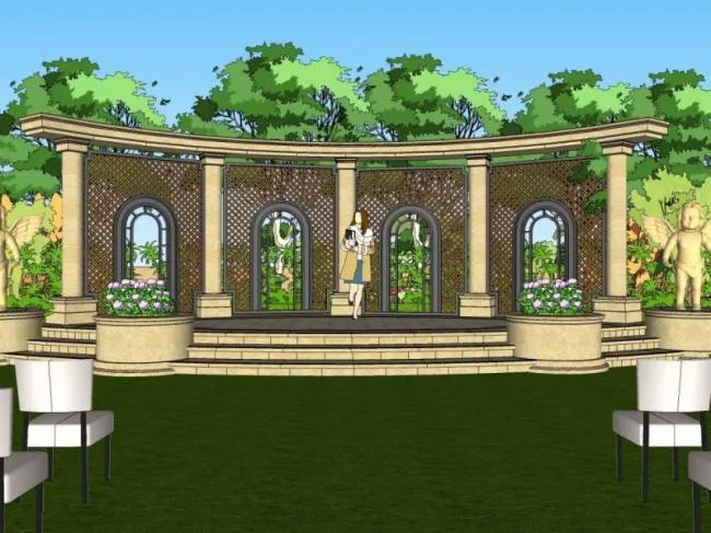 Sketchup Landscape Model | Park Landscape, Classical Style