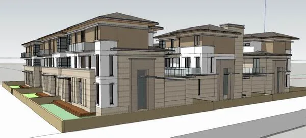 Classical Twin Villa Model in SketchUp