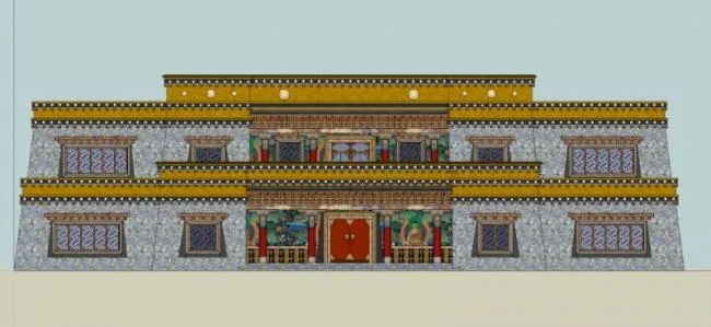 Sketchup Cultural Model | Multi story Activity Center, Cultural Architecture, Tibetan Style