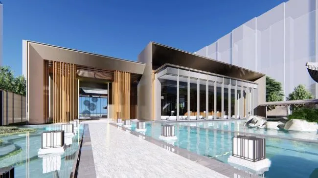 Sketchup Business Model | Multi story Leisure Club, New Chinese Style, Commercial Architecture