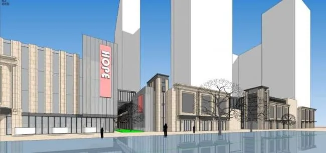 Sketchup Business Model | Multi story Commercial Street, Classical Style