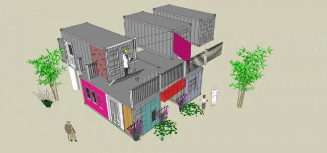 Sketchup Villa Model | Container type, Residential Building, Multi story, Modern Style