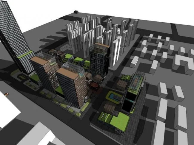 Sketchup Complex Model | Multi story Commercial Complex, Office, Classical Style