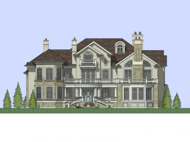 Sketchup Villa Model | Single Family Villa, Classical Style