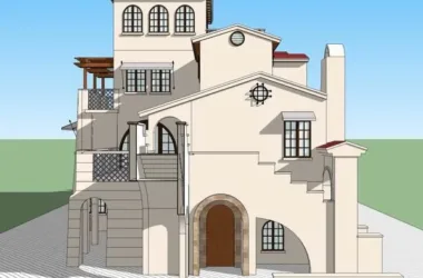 Classical Single-Family Villa Model in SketchUp-BIM WORLD
