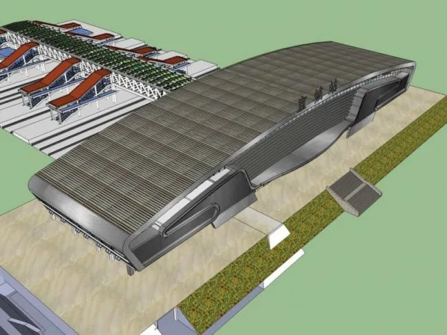 Sketchup Station Road Bridge | Train Station, Modern Style