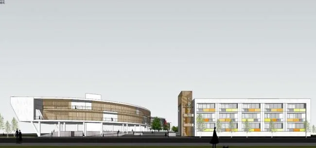 Sketchup School Model | Multi story primary and secondary schools, teaching buildings, educational buildings, modern style