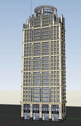 Sketchup Residential Model | High rise Residential Buildings, Classical Style