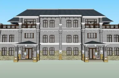 Classical Twin Villa Model in SketchUp-BIM WORLD