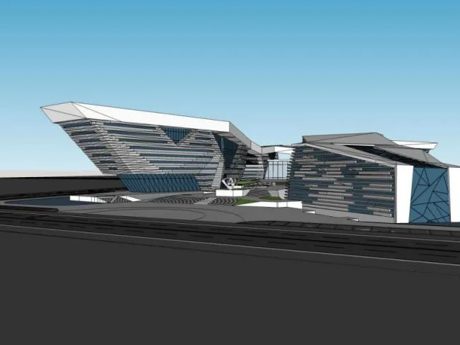 Sketchup Cultural Model | Multi story Cultural Center, Modern Style