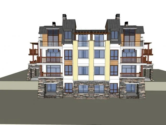 Sketchup Residential Model | Multi story Residential Complex, Classical Style