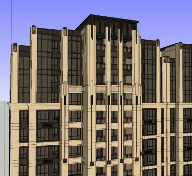 Sketchup Residential Model | High rise, Residential, Jindi Dongyu, Neoclassical Style, Residential Building
