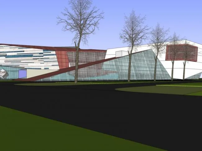 Sketchup Cultural Model | Multi story Activity Center, Cultural Architecture, Modern Style