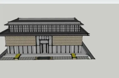 SketchUp Business Model: Multi-Story Clubhouse in Contemporary Chinese Style Commercial Architecture-BIM WORLD