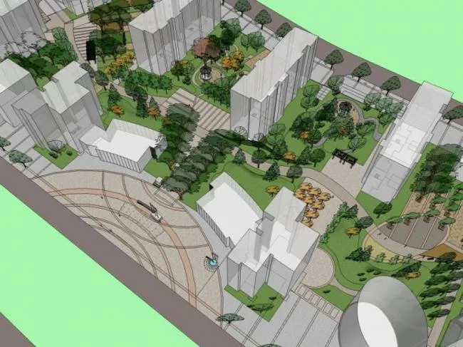 Modern Community Landscape Design in SketchUp