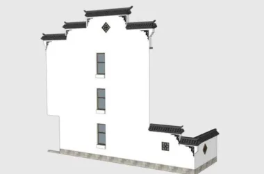 SketchUp Material Model: Huizhou Horsehead Wall Component-BIM WORLD