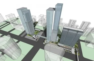 SketchUp Model of a Modern Super High-Rise Commercial Complex-BIM WORLD