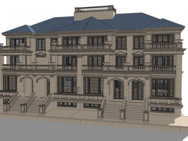 Sketchup Villa Model | Stacked Villa, Classical Style