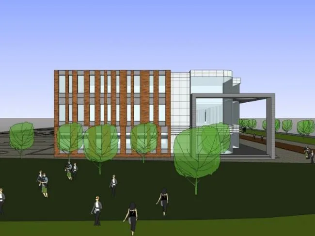 Sketchup Business Model | Multi story Commercial Block, Modern Style