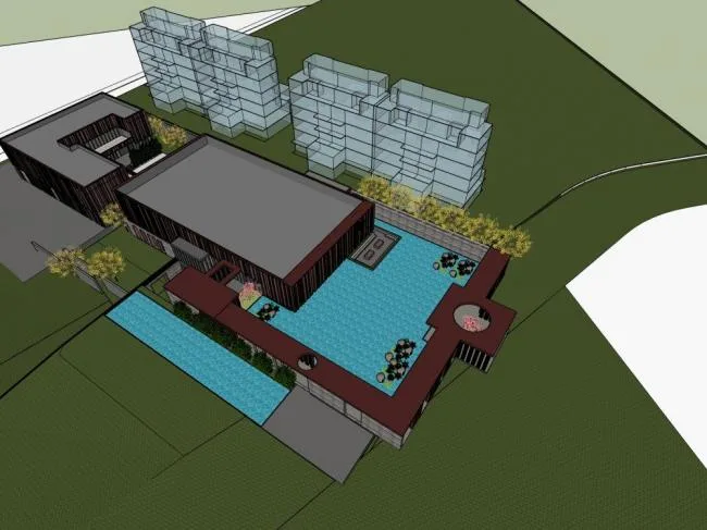 Sketchup Business Model | Multi story Commercial Sales Office, Modern Style