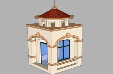 European-Style Security Pavilion Sketch Model | Classical Gate Guard Room Material Components-BIM WORLD