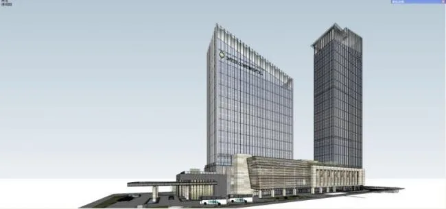 Modern Super High-Rise Hotel Model in SketchUp