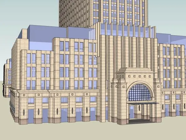 Sketchup Hotel Model | High rise Hotel, Classical Style