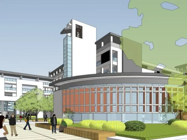 Sketchup School Model | Multi story Middle School, Campus Educational Architecture, Modern Chinese Style