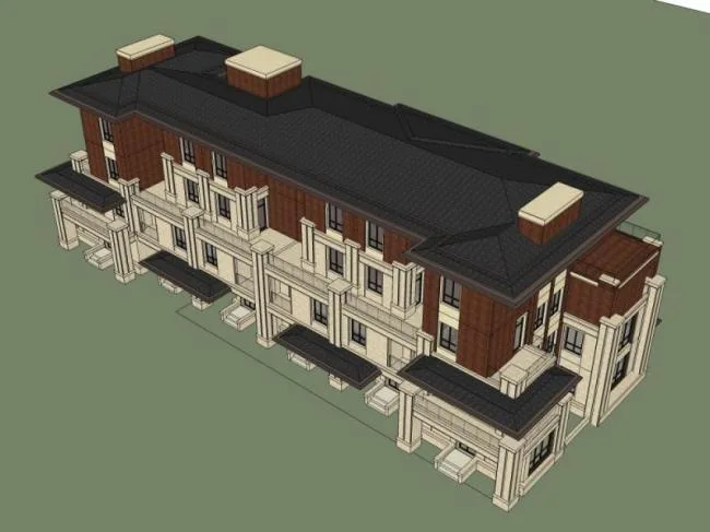Sketchup Villa Model | Stacked Villa, Modern Style