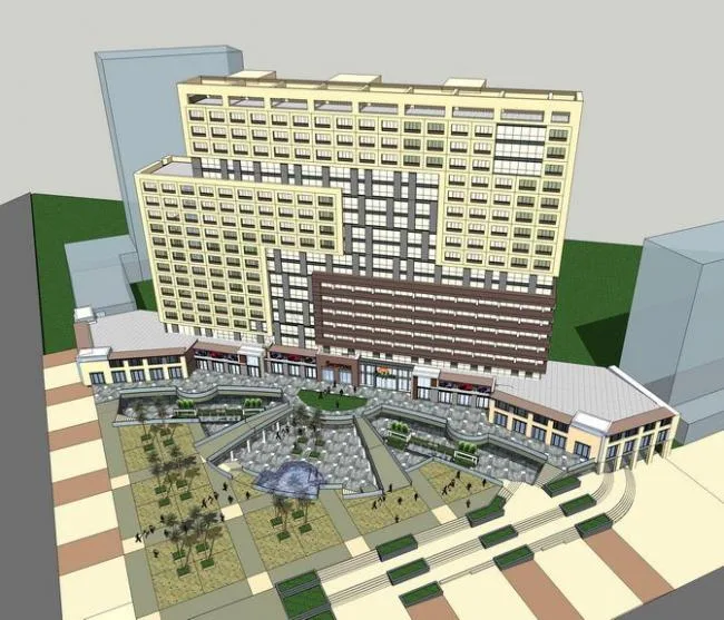 Sketchup Residential Model | High rise apartments, residential buildings, ground floor commercial, modern style