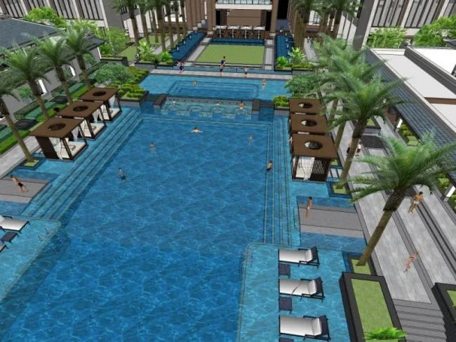 Sketchup Landscape Model | Hotel Landscape, Pool Landscape, Classical Style