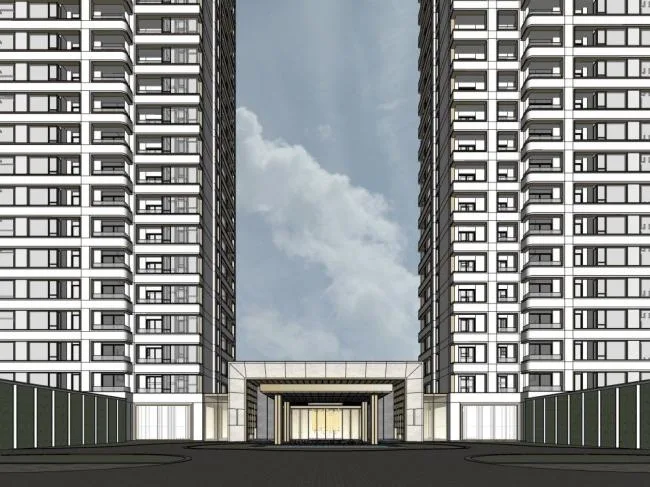 Sketchup Residential Model | High rise Residential Buildings, Modern Style, Residential Buildings