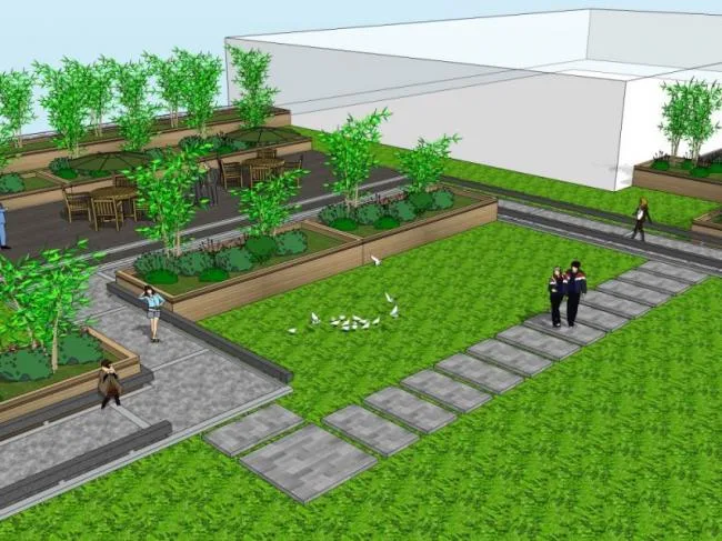 Sketchup Landscape Model | Roof Garden Landscape, Modern Style