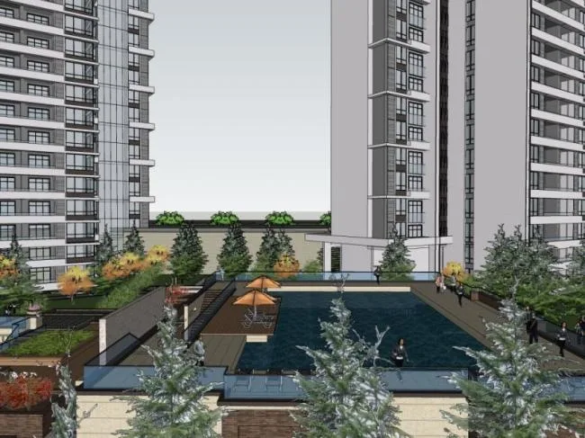 Modern Super High-Rise Residential SketchUp Model