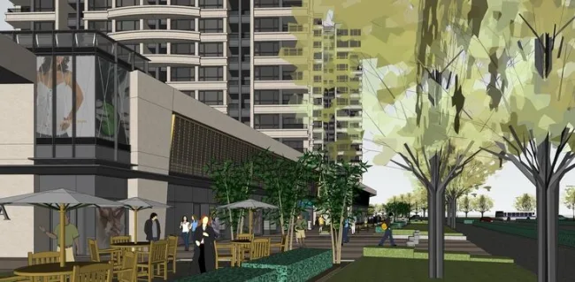 Sketchup Residential Model | High rise residential, ground floor commercial, residential building, modern style
