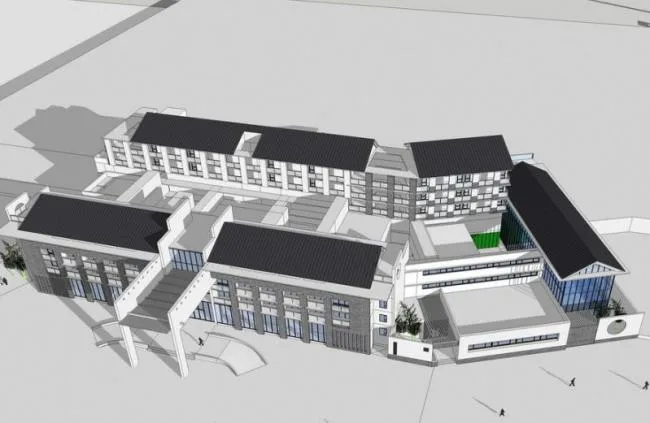 Sketchup Hotel Model | Multi story Inn, Commercial Building, Hotel, New Chinese Style
