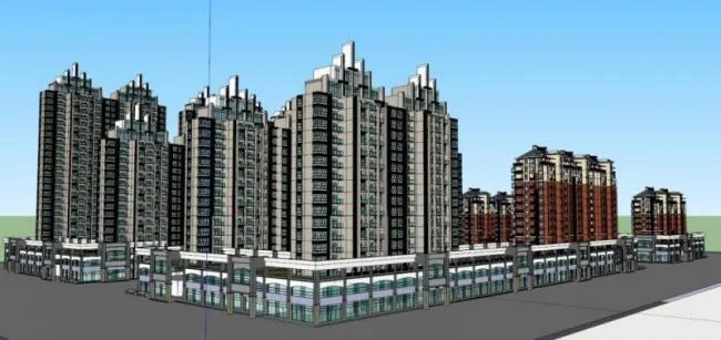 Sketchup Residential Model | High rise Residential Area, Modern Style