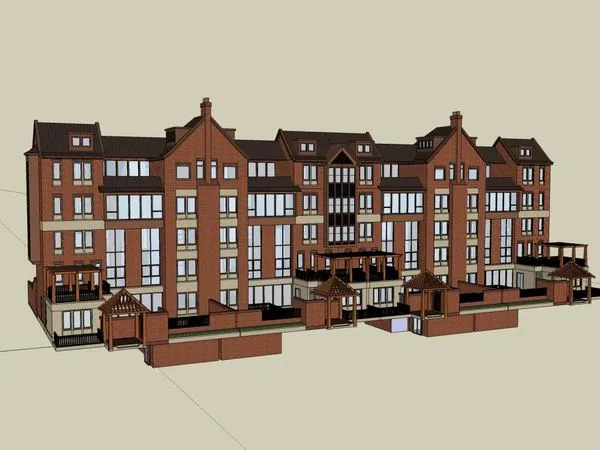 Sketchup Villa Model | Townhouse, Classical Style