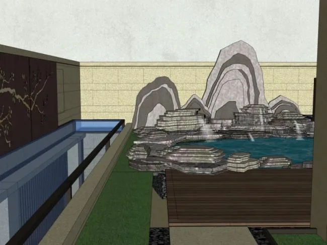 Sketchup Landscape Model | Villa Garden Landscape, Modern Style