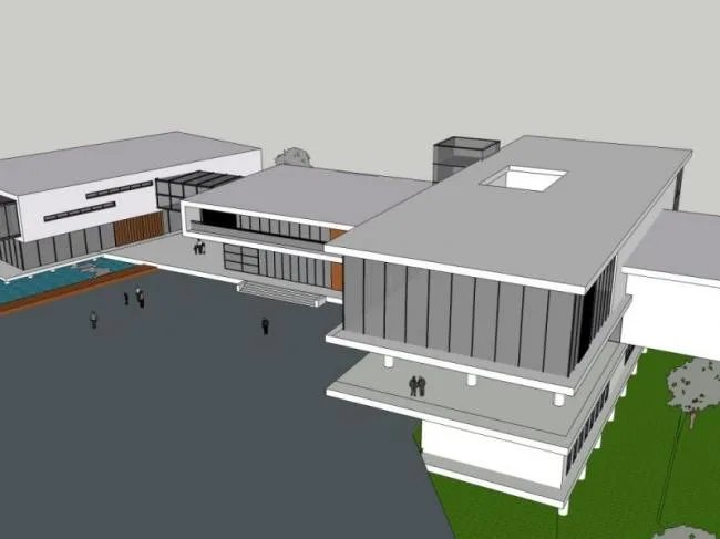 Sketchup Business Model | Multi story Clubhouse, Modern Style