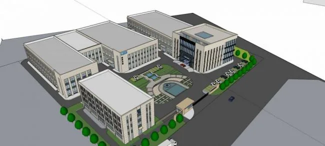 Sketchu Industrial Building: Modern Multi-Story Factory Architecture
