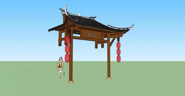 Sketchup Material Model | Door Head, Entrance, Chinese Style, Architectural Components