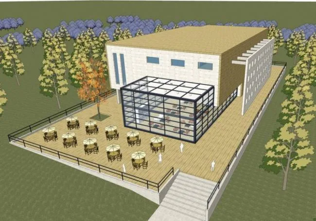 SketchUp Business Model: Modern Multi-Story Clubhouse and Commercial Building Design