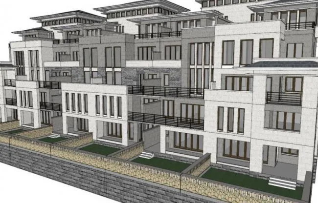Sketchup Villa Model | Row, Stacked Villa, Modern Style