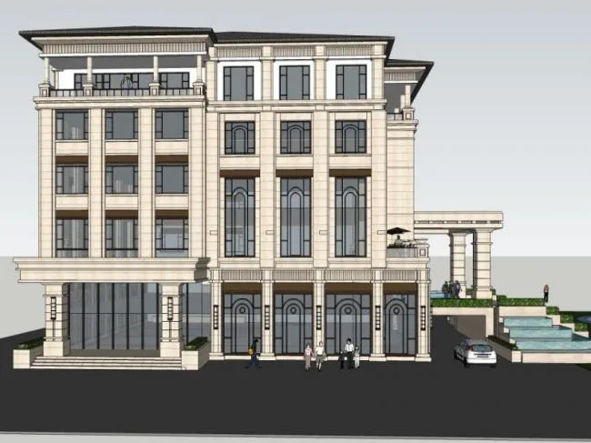 Sketchup Business Model | Multi story Club, European Classical Style