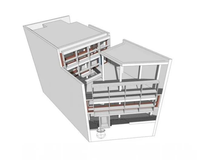 Sketchup Residential Model | Multi story Residence, Residential Building, Modern Style, LC-CURUTCHET