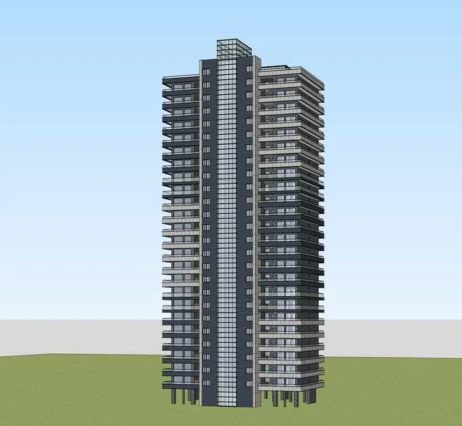 Sketchup Residential Model | High rise Residential Buildings, Modern Style, Residential Buildings