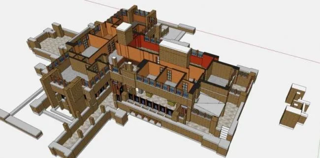Sketchup Villa Model | Stacked Villa, Modern Style, Wright, Martin Villa